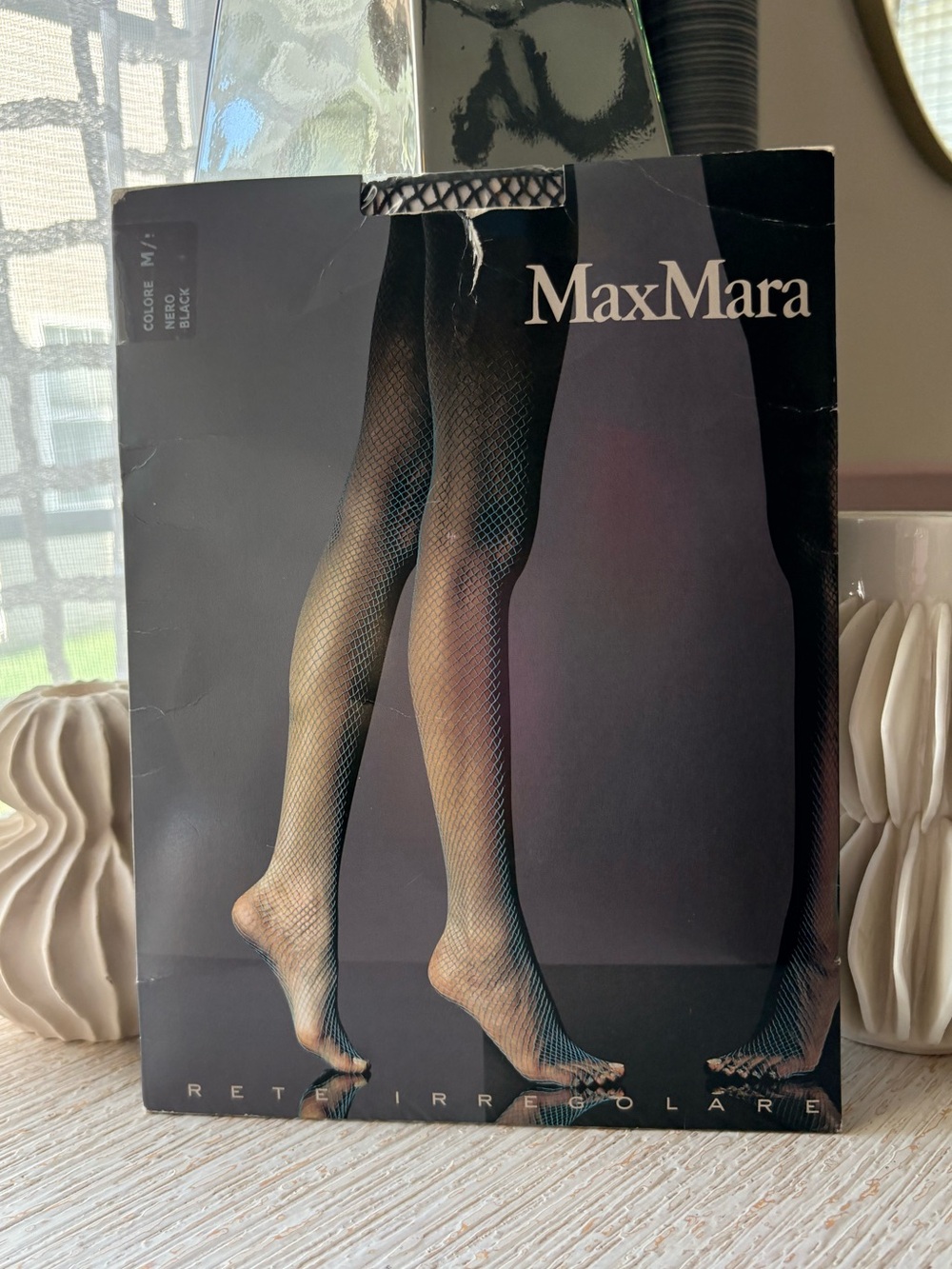 NWT Max Mara Black Fishnet Tights Size M/L Made in Italy - Picture 2 of 13